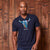 Basotho Applique Skull V-Neck Tee Midnight