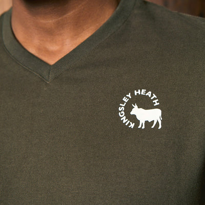 High-Square Crescent Logo V-Neck Tee Fatigue
