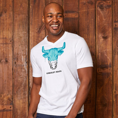Dipped Skull V-Neck Tee Pelican
