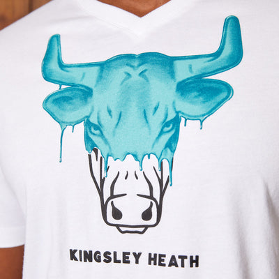 Dipped Skull V-Neck Tee Pelican