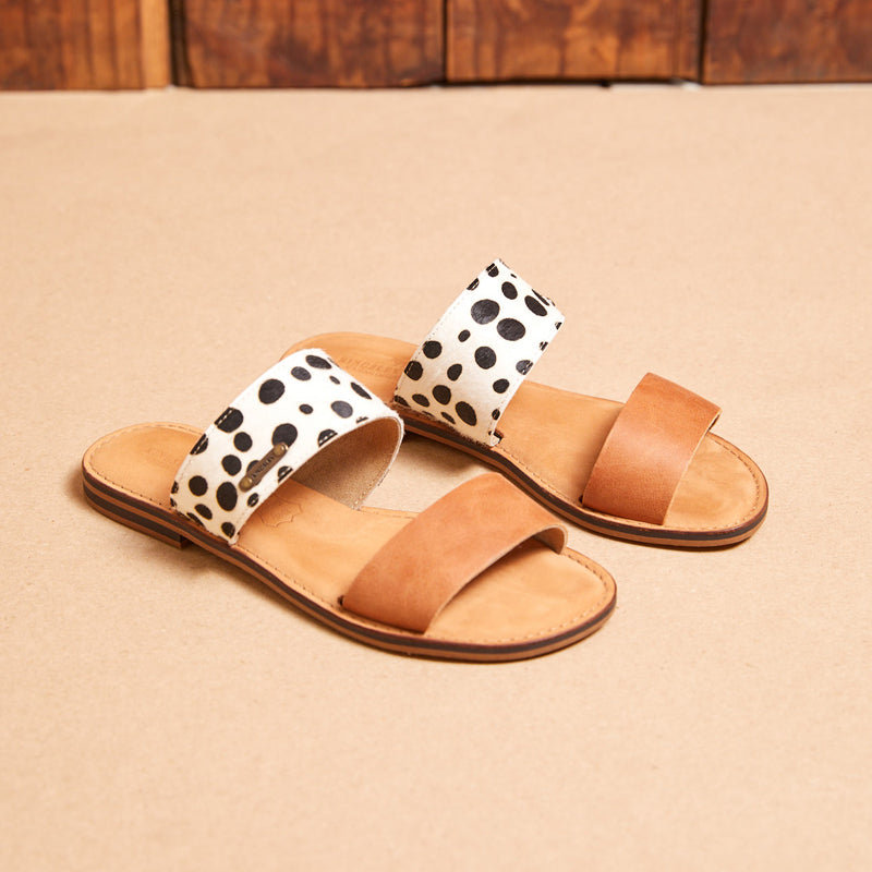 Kingsley Heath L Two Strap Mule Sandal Tan/Wild/Brass/Tan
