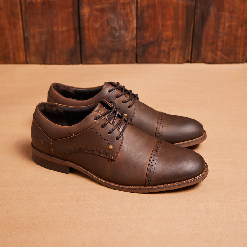 Kingsley Heath F Brogue Toe Cap Choc/Choc