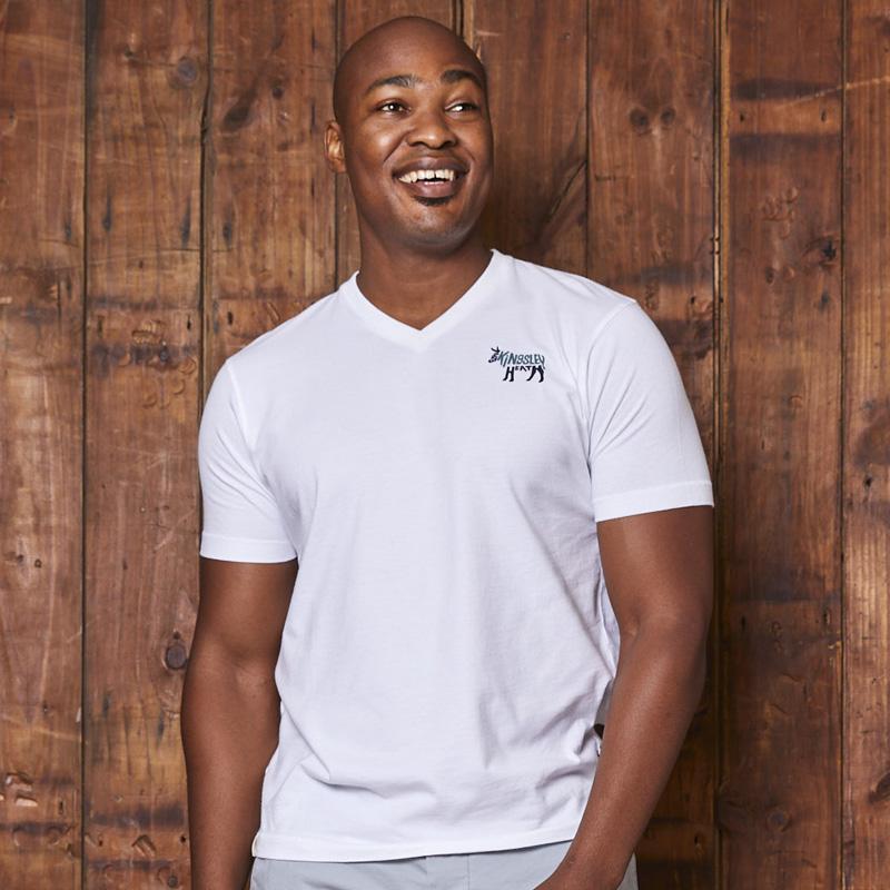 Kingsley Word V-Neck Tee Pelican