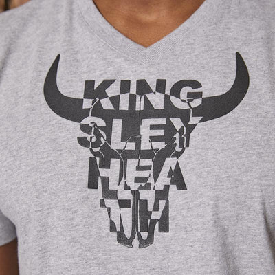 Layered Kingsley Skull V-Neck Tee Vervet
