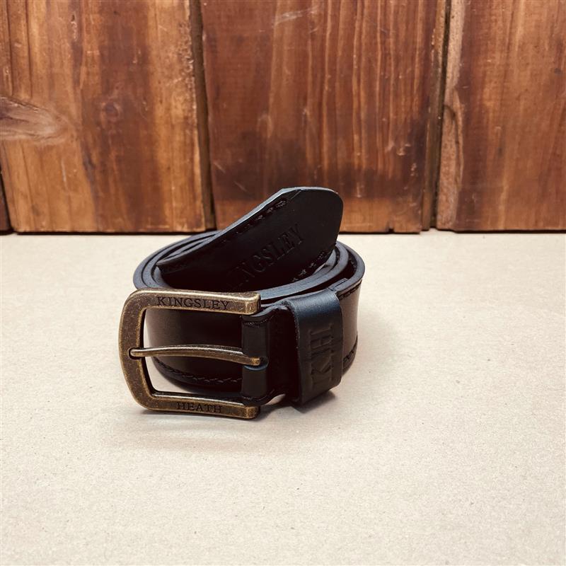 Kingsley Heath Embossed Stitch Belt Mamba/Brass