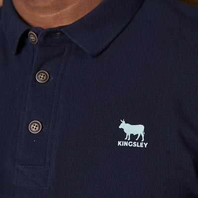 Kingsley Heath Stacked Logo Regular Fit Polo Midnight