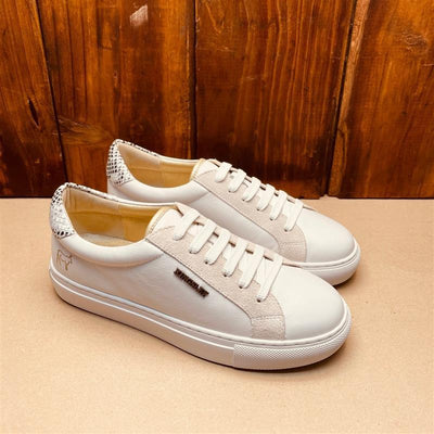 Kingsley Heath Studded Ladies Sneaker White/Snake/White