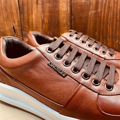 Kingsley Heath Apron Toe Sneaker Tan/Choc/White
