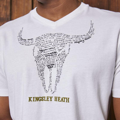Kingsley Story Skull V-Neck Tee Pelican