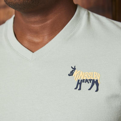 Kingsley Word V-Neck Tee Seafoam