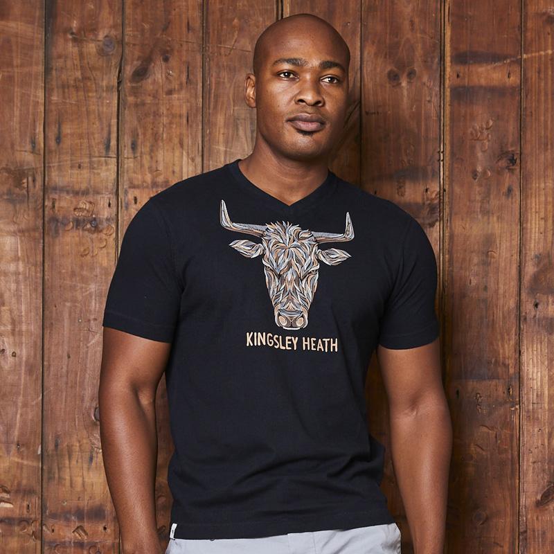 Linear Skull V-Neck Tee Mamba