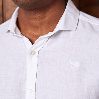 Kingsley Heath Luxe Linen Slim Fit Shirt Pelican